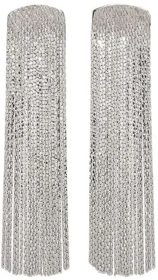 Silver-Plated Fringed Drop Earrings