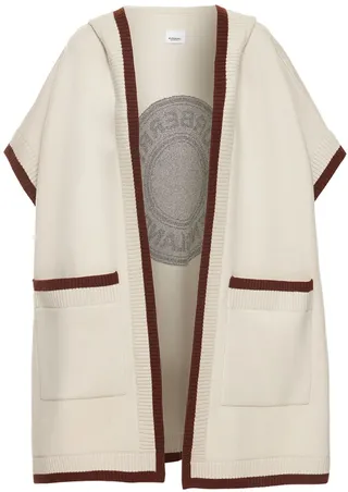 Carla logo knit canvas cape