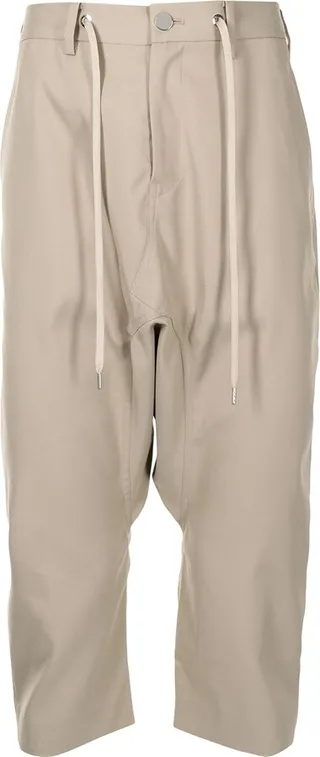 Cropped Drawstring-Waist Trousers