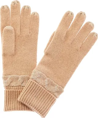 Qi Cashmere Shimmer Cable Cashmere Gloves