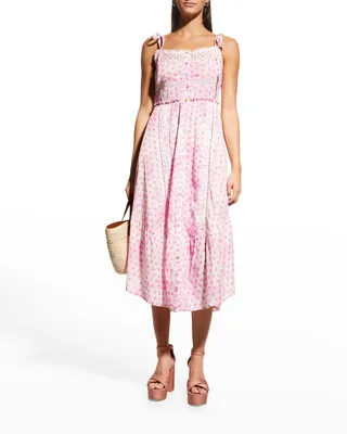 Carlyle Floral Button-Front Midi Dress