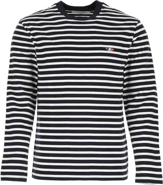 Maison Kitsuné Tricolor Fox Patch Marin T-Shirt