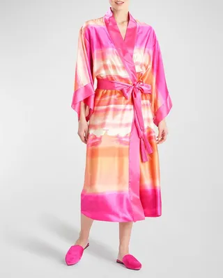 Minako Long Ombre Silk Robe