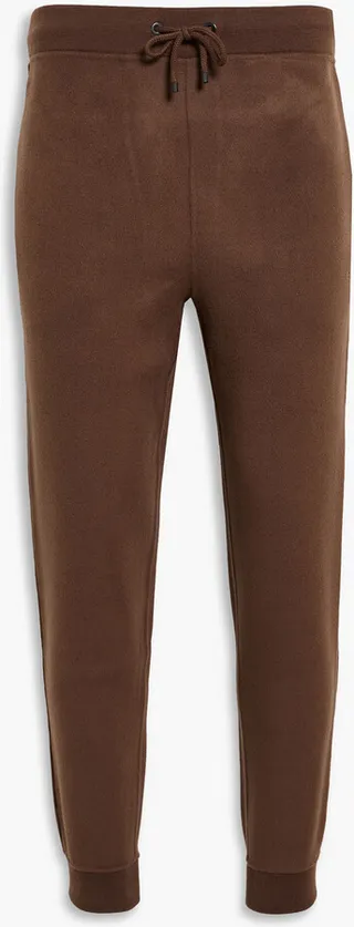 Wool-blend felt sweatpants