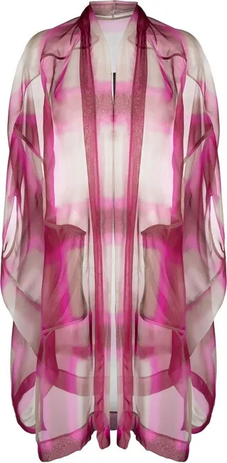Geometric Pattern Silk Cape
