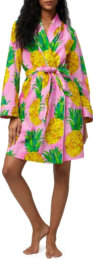 Pineapple Print Organic Cotton Robe