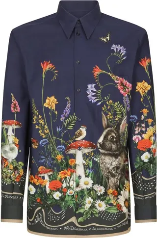 Dolce & Gabbana Rabbit Print Shirt