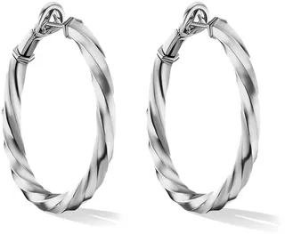Cable Edge hoop earrings