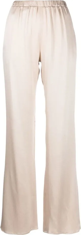 Satin-Finish Straight-Leg Trousers
