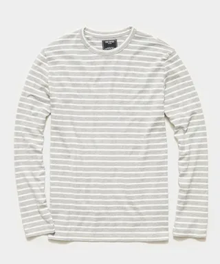 Issued By: Japanese Nautical Striped Tee in Grey Heather