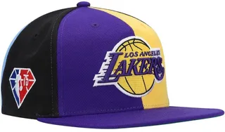 Men's Mitchell & Ness Purple Los Angeles Lakers Nba 75th Anniversary What The? Snapback Hat