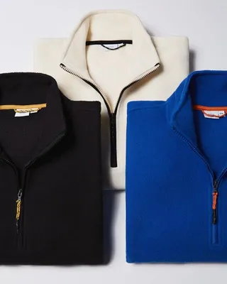 Onia Polar Fleece Quarter Zip - Black