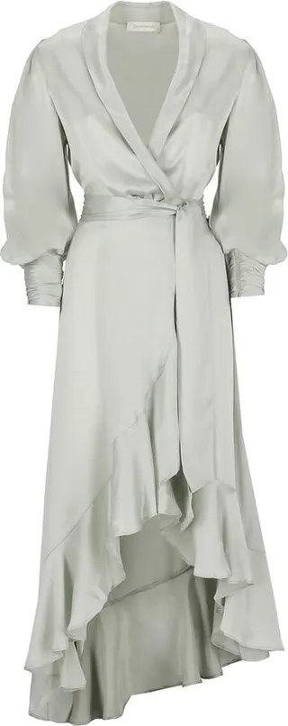 Zimmermann Draped Detail Wrap Midi Dress