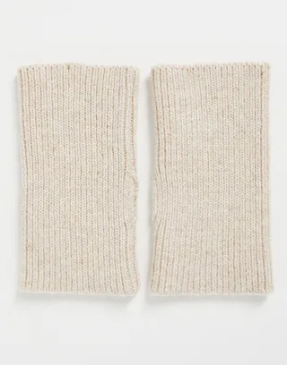 ASOS DESIGN polyester palm warmer in oatmeal