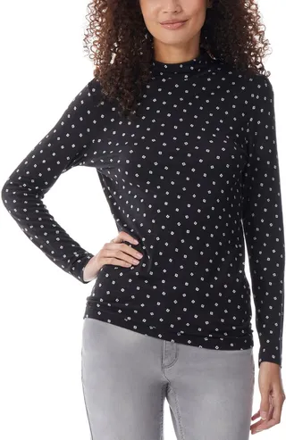 Dot Print Turtleneck