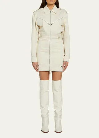 Zip Utility Mini Dress