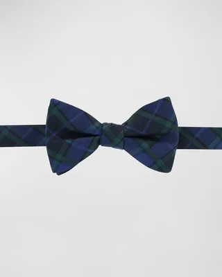 Men's Adjustable Pre-Tied Plaid Bow Tie