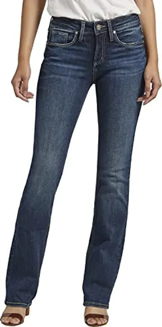 Silver Jeans Co. Women's Suki Mid Rise Slim Bootcut Jeans