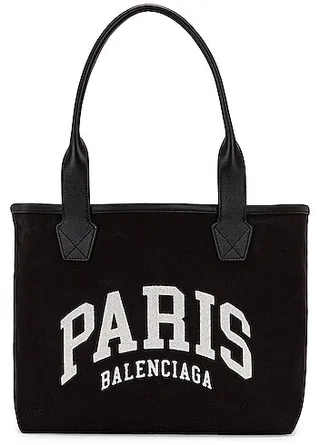 Balenciaga Small Paris Beach Bag Tote in Black