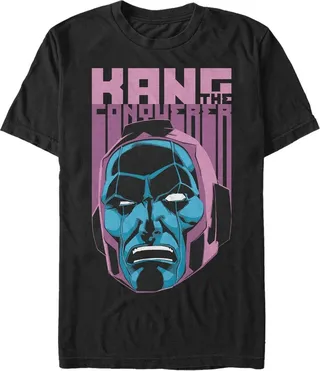 Men's Marvel Kang the Conqueror Face T-Shirt - Black - X Large