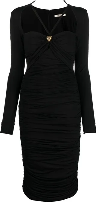 Panther-Plaque Midi Dress