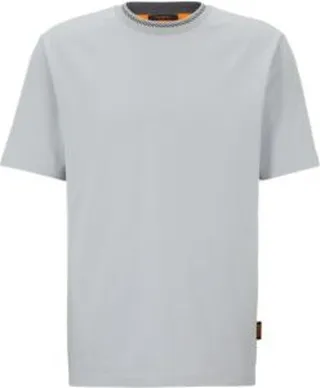 Relaxed-fit T-shirt in cotton jersey with detailed collarband