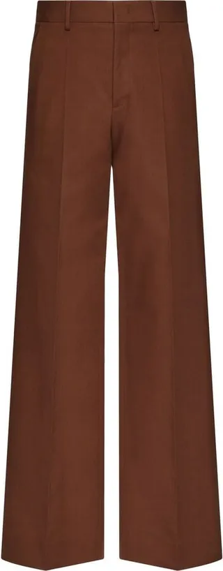 Wide-Leg Gabardine Trousers
