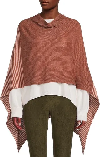 Striped Cashmere Poncho