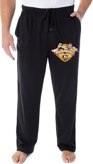 Animaniacs Men's Wakko Yakko Dot Pinky And The Brain Loungewear Pajama Pants (2X) Black