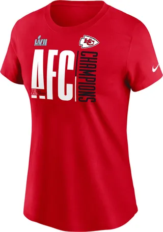 Nike Women's 2022 AFC Champions Iconic (NFL Kansas City Chiefs) T-Shirt in Red