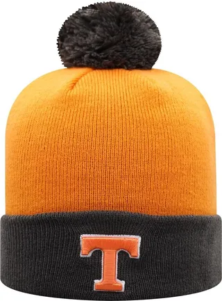 Men's Top of the World Tennessee Orange and Charcoal Tennessee Volunteers Core 2-Tone Cuffed Knit Hat with Pom
