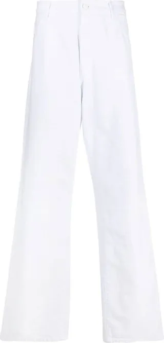 Wrokwear logo-patch wide-leg jeans
