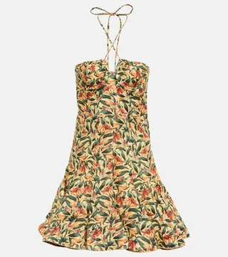 Anturio Monarco Amarillo printed linen minidress