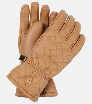 Nishi quilted leather ski gloves