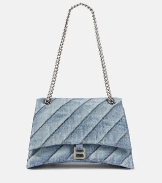 Crush Medium denim shoulder bag