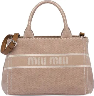 Denim Jacquard Logo Handbag