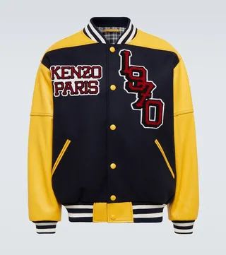Tiger Varsity leather-paneled varsity jacket