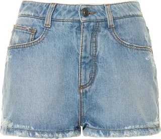 Cotton denim shorts