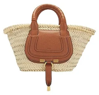 Chloe Marcie Basket Bag in Tan