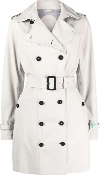 Double-Breasted Belted-Waist Trenchcoat
