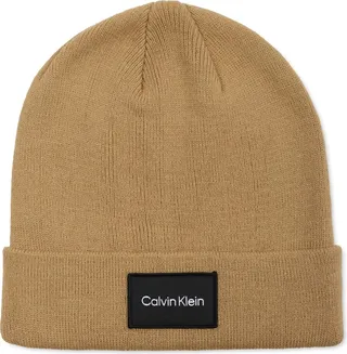 Calvin Klein Men's Woven Logo Patch Beanie
