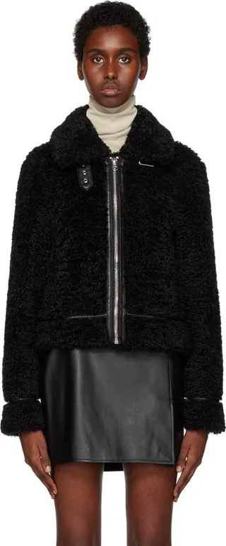 Stand Studio Black Audrey Faux-Fur Jacket