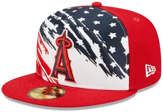 Men's New Era Red Los Angeles Angels 2022 4th of July On-Field 59FIFTY Fitted Hat