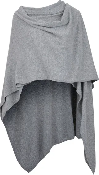 At Last... - Cashmere Mix Cape In Light Grey