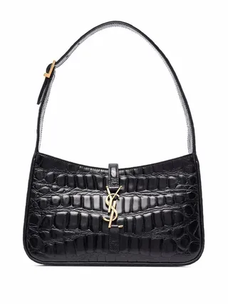 Le 5 à 7 crocodile-embossed shoulder bag