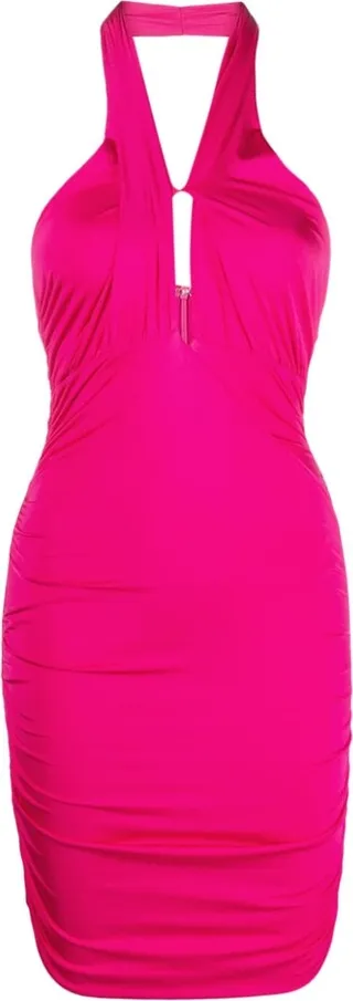 Halterneck Open-Back Minidress