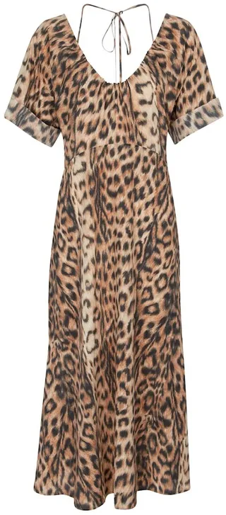 Leopard-print midi dress