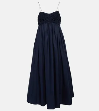 Heather cotton-blend midi dress