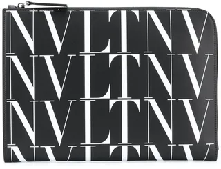 VLTN leather zip logo bag