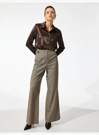 Zigzag Patterned Flare Trousers